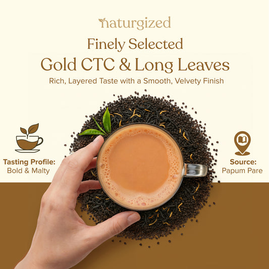 Naturgized Gold CTC Tea with Orthodox Long Leaves