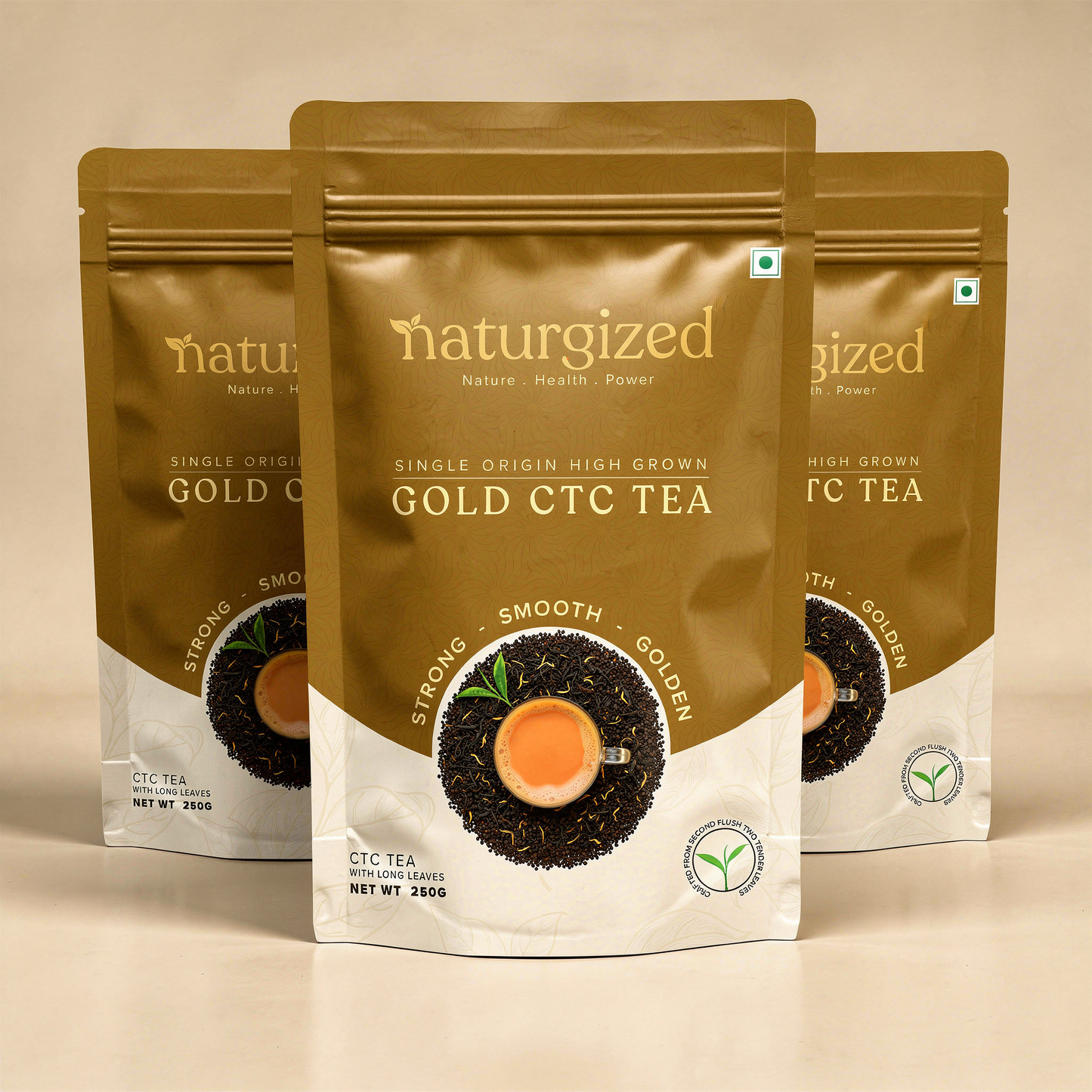 Naturgized Gold CTC Tea with Orthodox Long Leaves